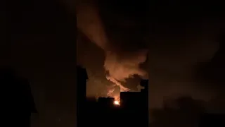 Горить нафтобаза у Василькові, після ракатного бомбардування