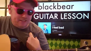 blackbear I feel bad // easy guitar tutorial beginner lesson easy chords