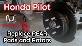 How to Change Honda Pilot REAR Brakes - Pads and Rotors - 2016, 2017, 2018, 2019, 2020, 2021, 2022