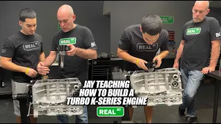 Jay Teaches Real Street Employee How To Assemble His K20a2 Turbo Engine (Step by Step)