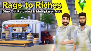 The Sims 4 Multiplayer Rags to Riches running a food truck! (Burger Boys LIVE #1)