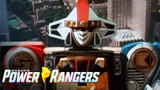 Ninja Megazord First Battle | Mighty Morphin | Power Rangers Official