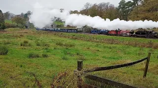 Flat out steam engines! River Esk River Mite Whillan Beck Ravenglass & Eskdale Railway 06/11/22