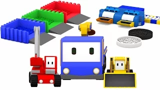 Mixing colors with Tiny Trucks: bulldozer, crane, excavator , Educational cartoon 🎨🚚