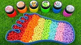 Satisfying Video l How to make Rainbow Toes Cake Bathtubs WITH Glitter Beads & Ball Cutting ASMR