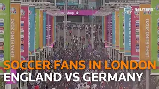 LIVE: Fans gather in London to watch England vs Germany Euro 2020 match