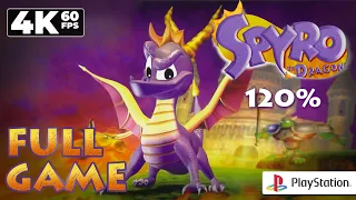 Spyro the Dragon (PlayStation 1) - Full Game 4K60 Walkthrough (120%) - No Commentary