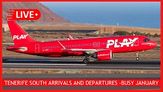 🔴 LIVE: Tenerife South Airport! Arrivals and Departures- BUSY JANUARY plane spotting Canary Islands