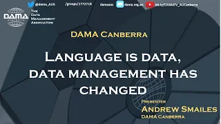 Language is data, data management has changed