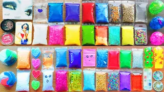 Making Slime with Bags - Crunchy Slime with Makeup & Things