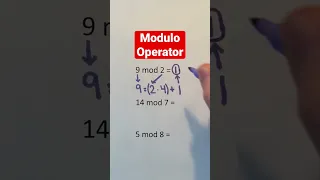 Modulo Operator Examples #Shorts #math #maths #mathematics #computerscience
