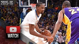 Kevin Durant Full Highlights vs Lakers (2016.04.11) - 34 Pts, Last Duel With Kobe Bryant!