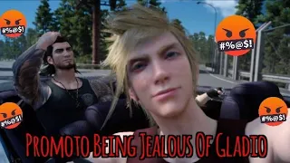 Prompto jealously angry at Gladio