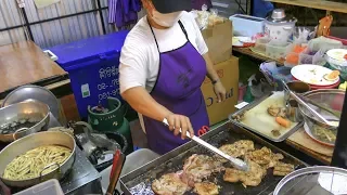 The Thai Queen of Grilled Meat. Bangkok Street Food, Thailand