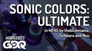 Sonic Colors: Ultimate by thebluemania, Subbaro and Nyu in 48:45 - Awesome Games Done Quick 2023