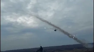 Ukraine - XX.12.2022. Ukrainian Mi-17 And Mi-24 Helicopters Helping Ground Forces With Rocket Fire.