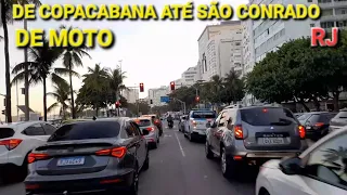 de copacabana até são conrado RJ de moto