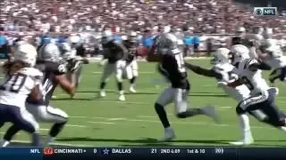 Michael Crabtree Gets Hit in the Helmet by Derek Carr's Pass! | Chargers vs. Raiders | NFL