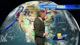 Mostly cloudy conditions, scattered showers in forecast