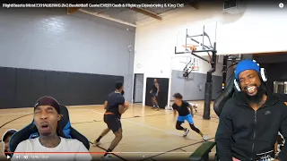 FLIGHT KNOCKED HIMSELF OUT LOL! 2v2 Basketball Cash & Flight vs Deestroying & King Cid!