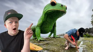 Did we find a Giant Frog on the beach? Sneak Attack Squad Family Summer Vacation.