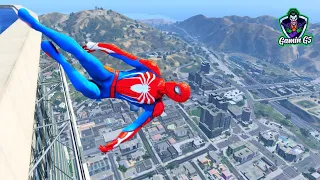 GTA 5 Spiderman Jumping off Highest Buildings (Euphoria Physics/Ragdolls) # 02 GaminG5