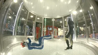 Indoor skydiving - first time Back Fly! Session #1 with Tunnel Ninja!