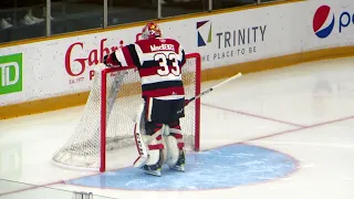 Collin MacKenzie warms up during the Frontenacs @ 67's hockey game