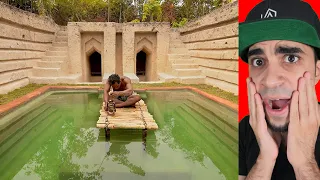 رجل الغابة يبني بيت سري و مسبح في 60 يوم !!