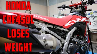 Honda CRF450L Build Stage 1: CRF450L STRIPPED back and sheds WEIGHT!