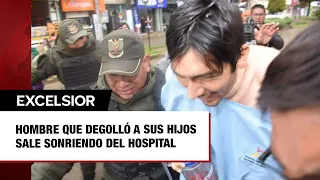 Hombre que degolló a sus dos hijos sale sonriendo del hospital