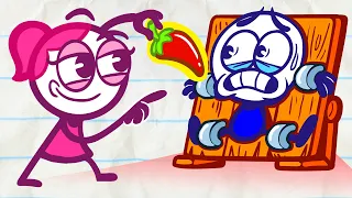 Pencilmate & Pencilmiss ☀🔥 Pencilmate GOT A SUNBURN 🔥☀ Summer vibes COMPILATION 2020 🏖 Cartoons 2020