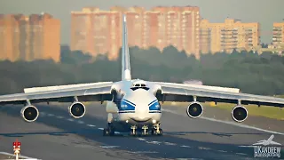 Three heavyweight heroes. Il-62, Il-76, An-124 landing at Sheremetyevo.