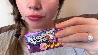 ASMR Gum Chewing/Popping/Snapping, Blowing Bubbles, No Talking