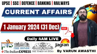 EP 1193: 1 JANUARY (31 Dec 2023) 2024 CURRENT AFFAIRS with Static GK | CurrentAffairs2023