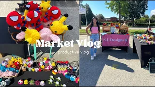 SUNDAY MARKET VLOG / crochet plushies + market prep + buying new card reader #smallbusiness