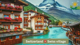 Refreshing summer rain in Brienz, Switzerland 🇨🇭 Swiss village 4K#BrienzSwitzerland, #SwissVillage