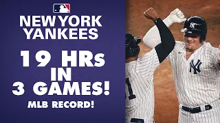 Yankees GO OFF for 19 home runs in 3 games vs. Blue Jays, an MLB record!