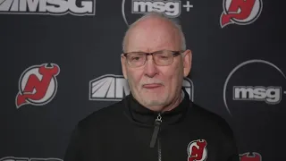 Graeme Clarke and Lindy Ruff Pre-Game in Washington