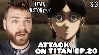 TITAN ORIGNS??!! EREN!!! | ATTACK ON TITAN EPISODE 20 | SEASON 3 | New Anime Fan! | REACTION