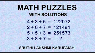 Math Puzzles - Part 6 | How to Solve Math Puzzles | Brain Teasers