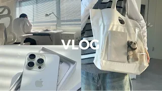 *STUDY VLOG // VERY productive days in my life,  iPhone 15 pro unboxing, How I organize my life