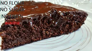 NO FLOUR NO SUGAR NO BUTTER NO OVEN EASY AND SIMPLE CHOCOLATE CAKE ❗ SUBTITLES ❗