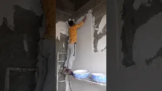 applying gypsum on wall #shorts