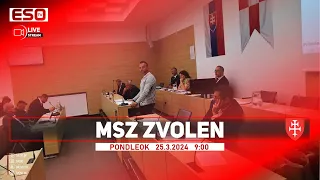 MESTSKÉ ZASTUPITEĽSTVO ZVOLEN, 25.3.2024