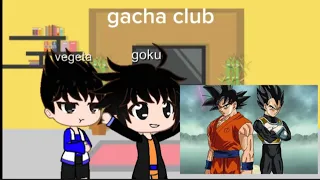 goku niño y vegeta niño reacionan a ellos de grandes