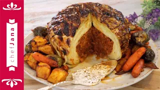 A PERFECT SUNDAY ROAST! "MEAT-FILLED" CABBAGE AND GLAZED ROASTED VEGETABLES!