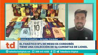 El fanático que tiene una colección de 65 camisetas de Lionel Messi