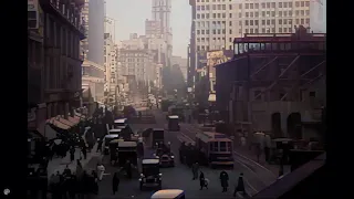 New York City (1916) Elevated Train Ride [1080pHD] Colorized | AI Enhanced