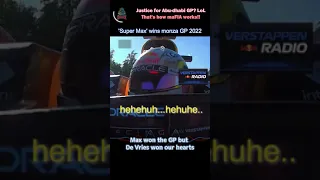 Max Verstappen's reaction to his victory